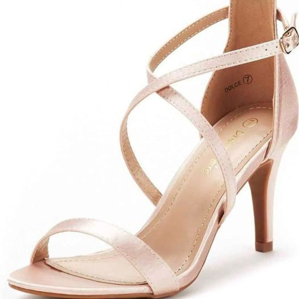 DREAM PAIRS Women's DOLCE Fashion Stilettos Open Toe Pump Heel Sandal